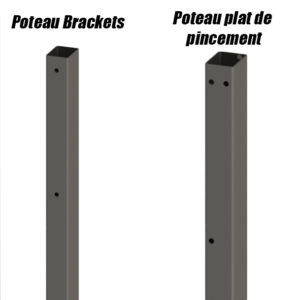 Poteau brackets et poteau plat de pincement